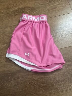 Under Armour Pink Shorts with White Trim